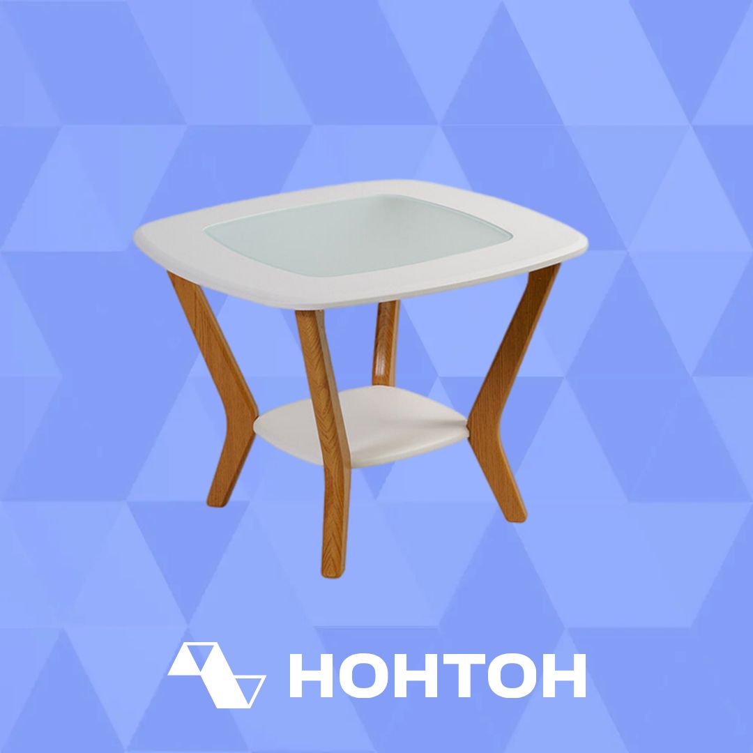 Стол журнальный Мельбурн белый / дуб светлый