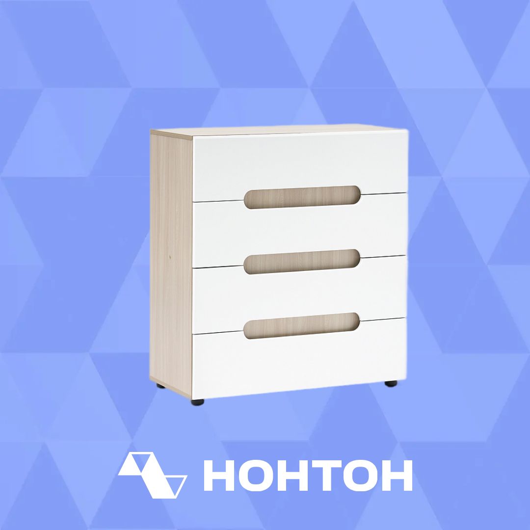 Комод Палермо-3 ясень шимо светлый / белый глянец