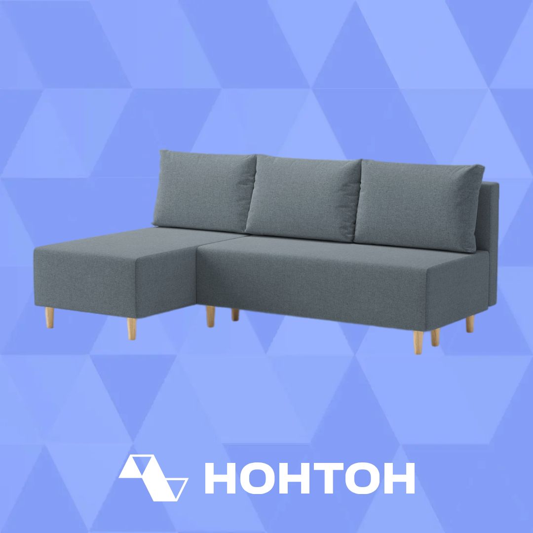 Диван угловой еврокнижка Ралмо темно-серый