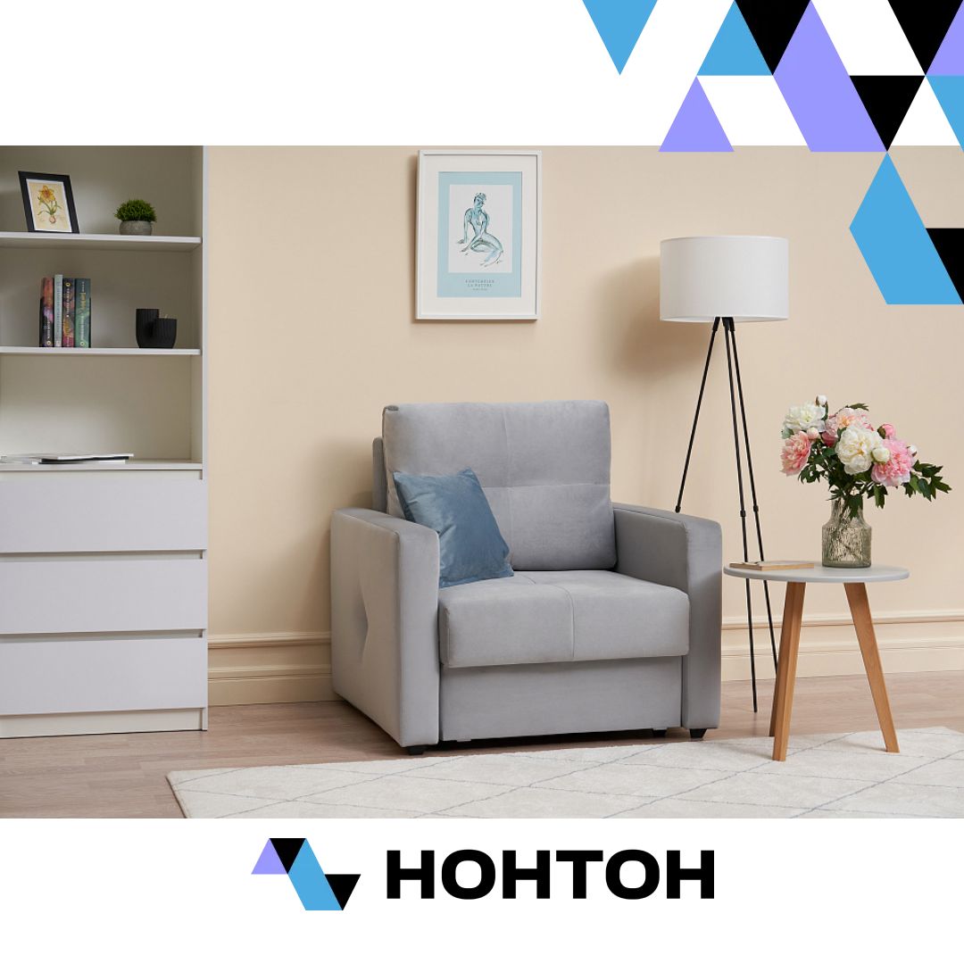 Кресло еврокнижка Вита светло-серое