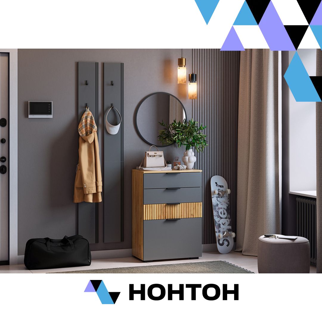 Прихожая Мебельсон К21 дуб крафт золотой / графит