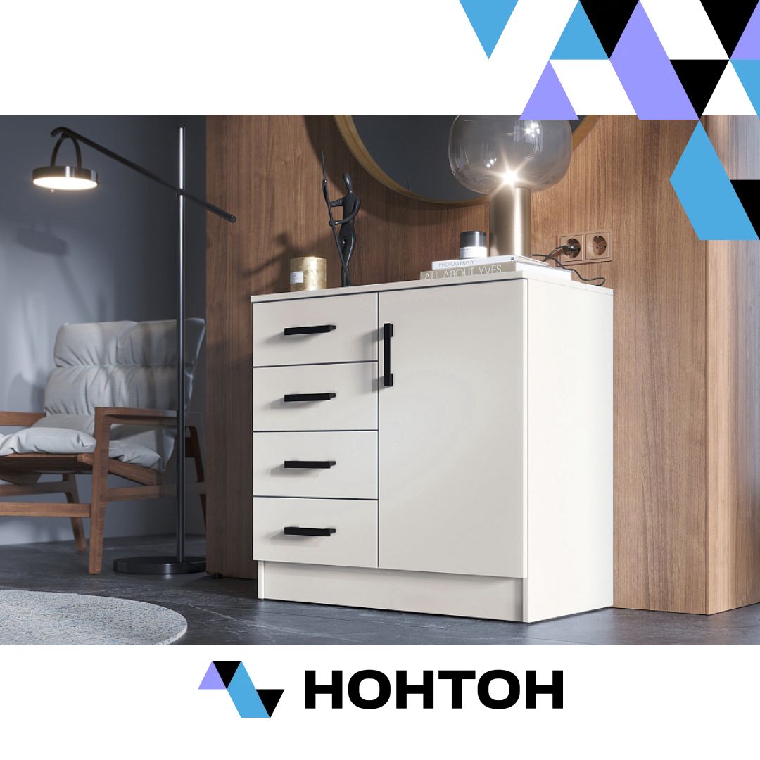 Комод К800-1Д белый гладкий